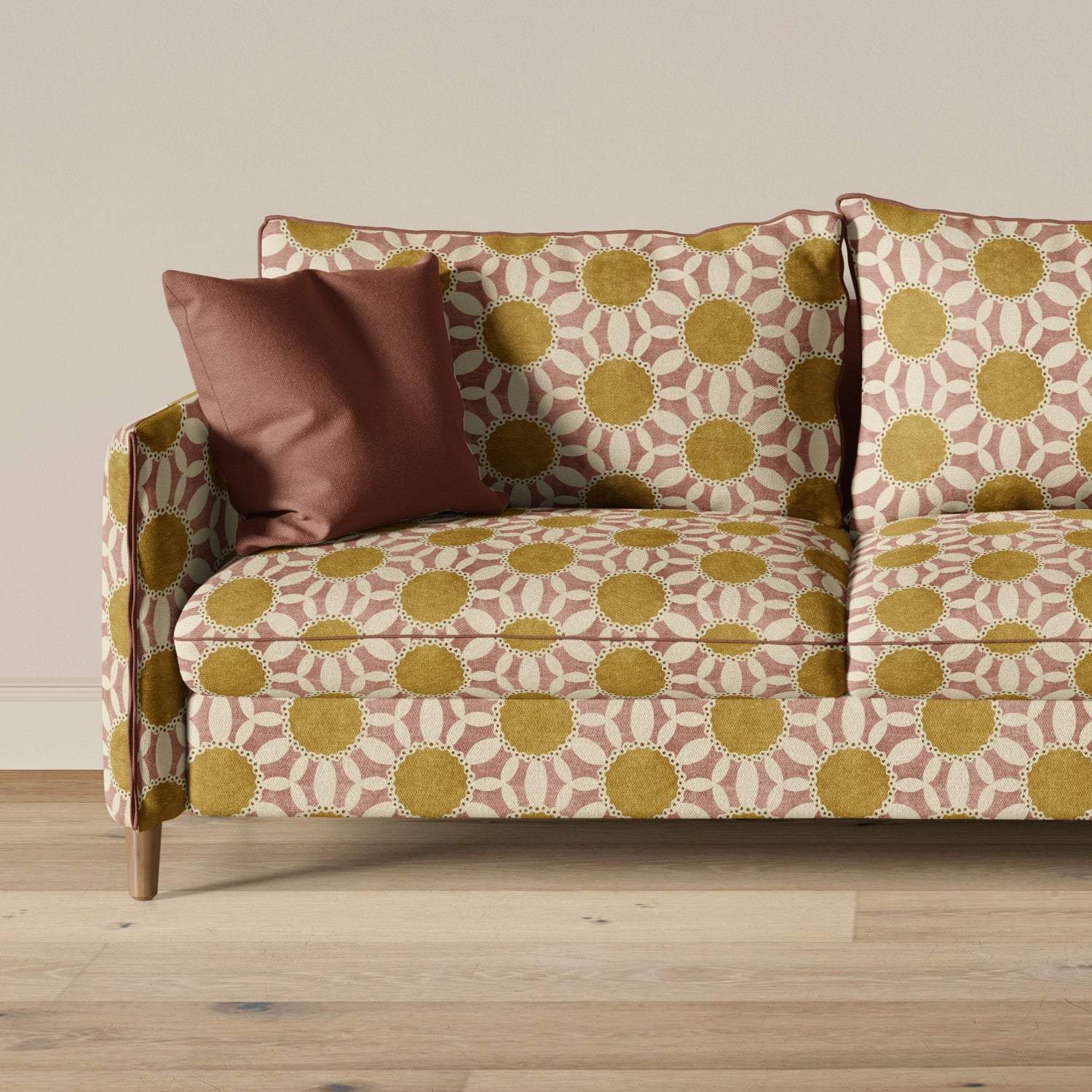 Solara fabric - blush pink - upholstered sofa